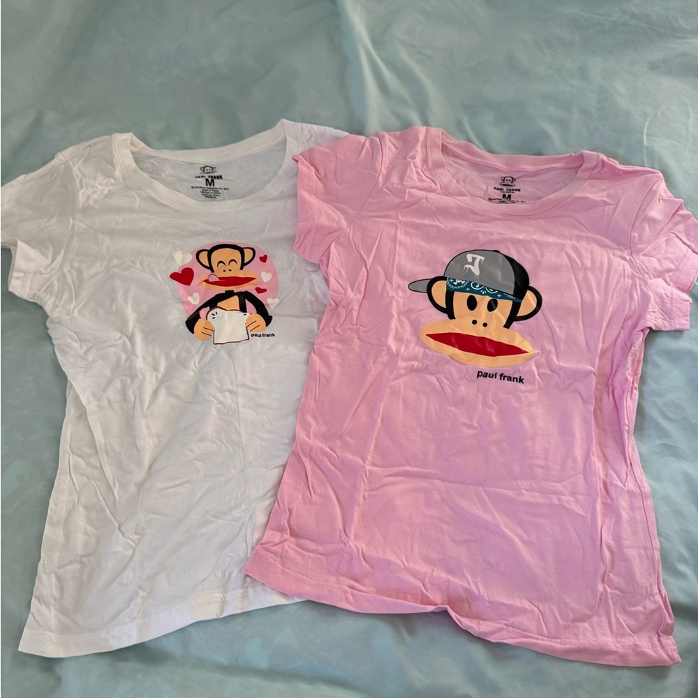 Paul Frank Pink and White Monkey Tees